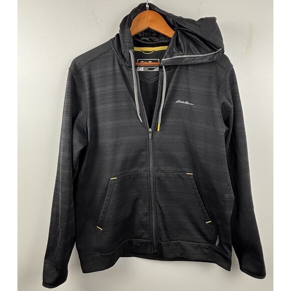Eddie Bauer Jacket Mens M Black Freeheat Motion Full Zip Hooded Performance - Picture 8 of 12
